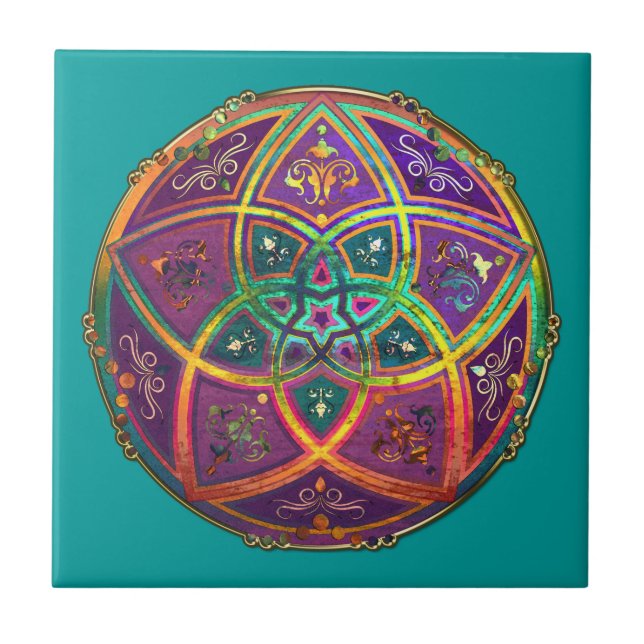 Carreau Vénus Fleur d'amour fineART Oriental Antique Gold (Devant)