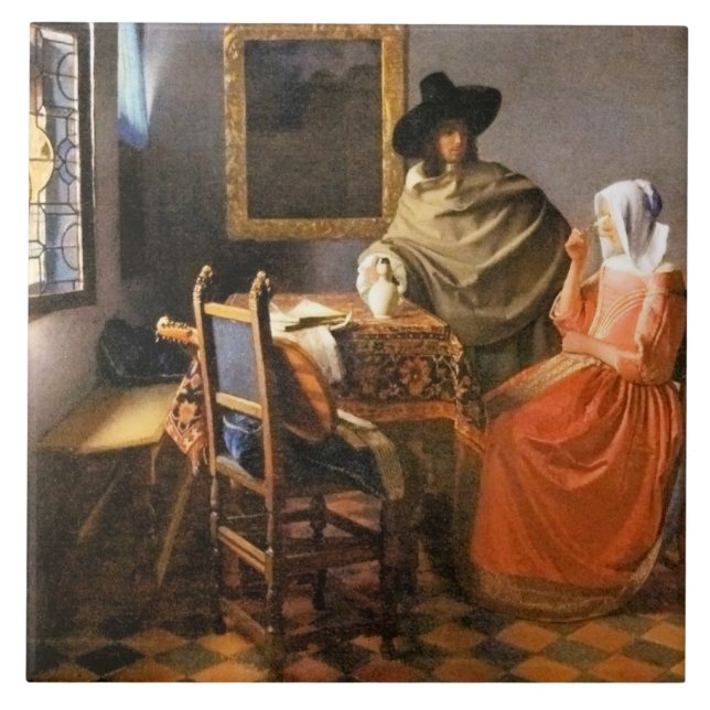 Carreau Vermeer - Le verre de vin, (Devant)