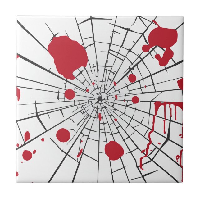 Carreau verre brisé d'halloween (Devant)