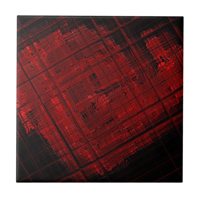 Carreau Verre souillé de satellite dans rouge sang (Devant)