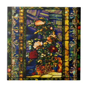Carreau Verre vintage Floral