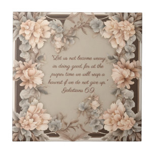 Carreau Verset de la Bible Mocha Peach 