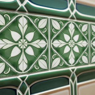 Carreau Vert émeraude enchanteur symétrique floral