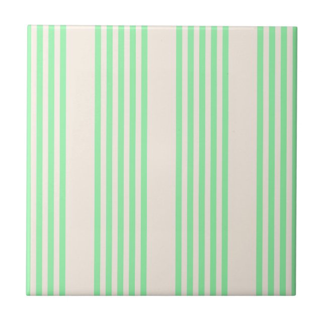 Carreau Vert et beige cinq rayures motif (Devant)