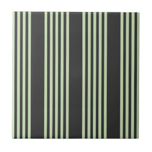 Carreau Vert pâle et charbon cinq bandes motif