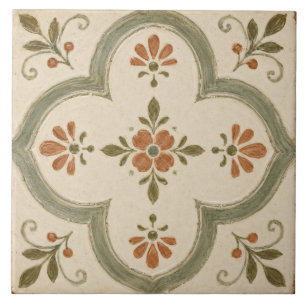 Carreau Vert sauge floral quatrefeuilles Méditerranéen
