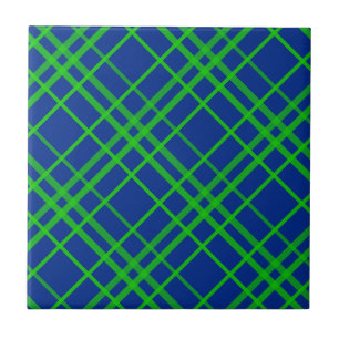 Carreau Vert Sur Bleu Tartan Plaid Design Motif