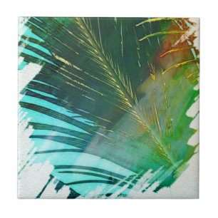 Carreau Vibes d'été Feuilles de Palmier Vert Pâle