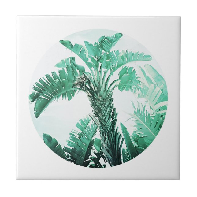 Carreau Vibes d'été Palm Tree Feuilles Pale Green (Devant)