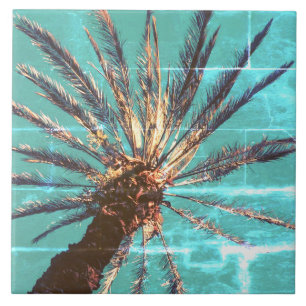 Carreau Vibes d'été Palm Tree Feuilles Pale Green