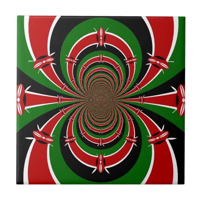 Carreau Vibrant Kenya Vision : Drapeau kényan en miroir (Devant)