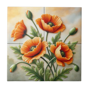 Carreau Vibrant Pavot Orange