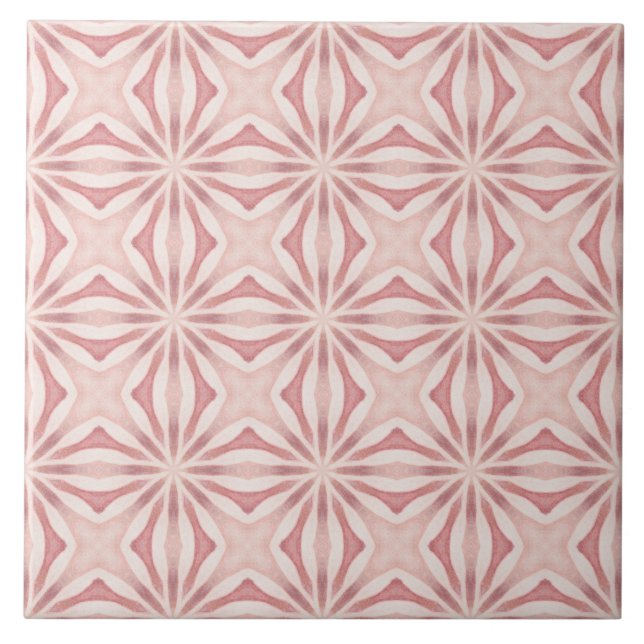 Carreau Vibrant rose géométrique méditerranéen inspiré (Devant)