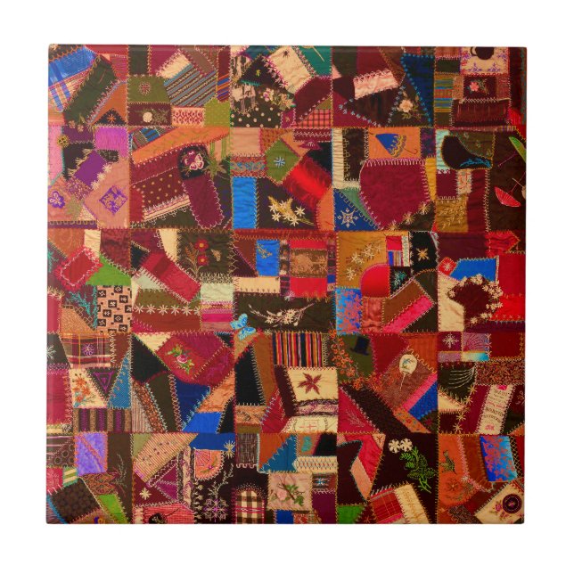 Carreau Vibrant Vintage Crazy Quilt (Devant)