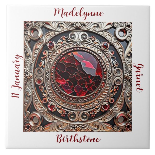 Carreau Victorian Garnet January Birthstone (Devant)