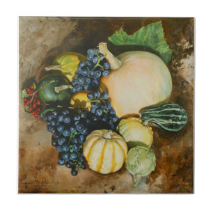 Carreau Vie morte de récolte d'automne avec Citrouilles, G