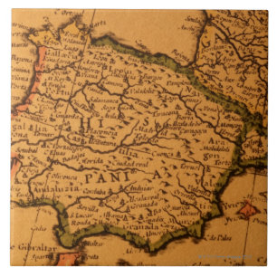 Carreau Vieille carte de l'Espagne