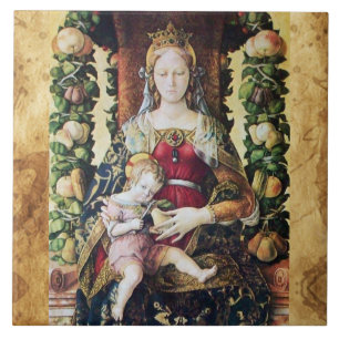 Carreau VIERGE AVEC ENFANT par Carlo Crivelli Parchment