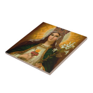 Carreau Vierge Marie Cœur Immaculé Reine du Ciel 
