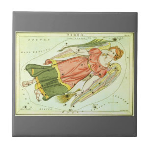 Carreau Vierge Vierge Vintage Constellation Miroir d'Urani