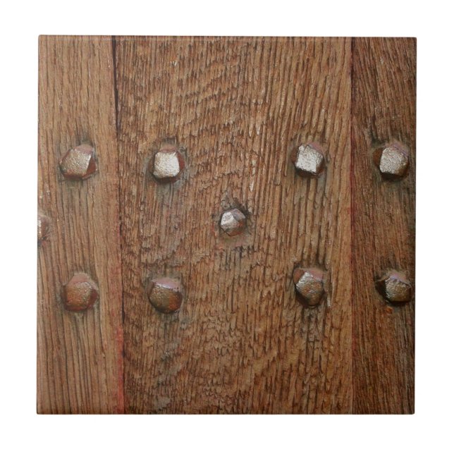 Carreau Vieux clous en bois d'antiquité de porte (Devant)