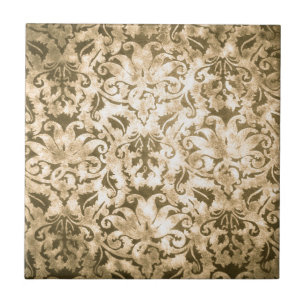 Carreau Vieux motif Brown porté de papier peint d'abrégé