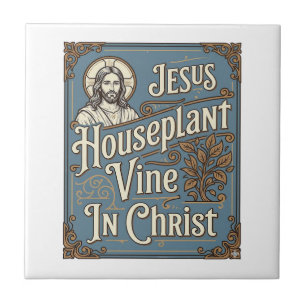 Carreau Vigne de plante d'intérieur Jésus Dans le Christ J