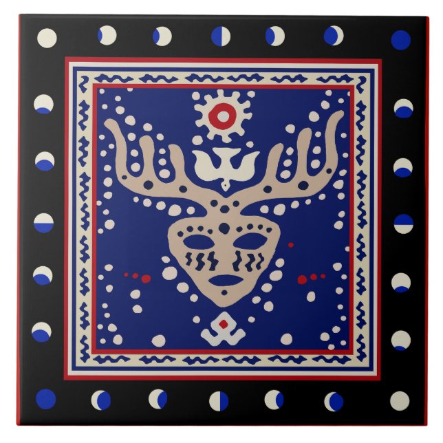Carreau Viking Celestial Shaman Ceramic Tile (Devant)