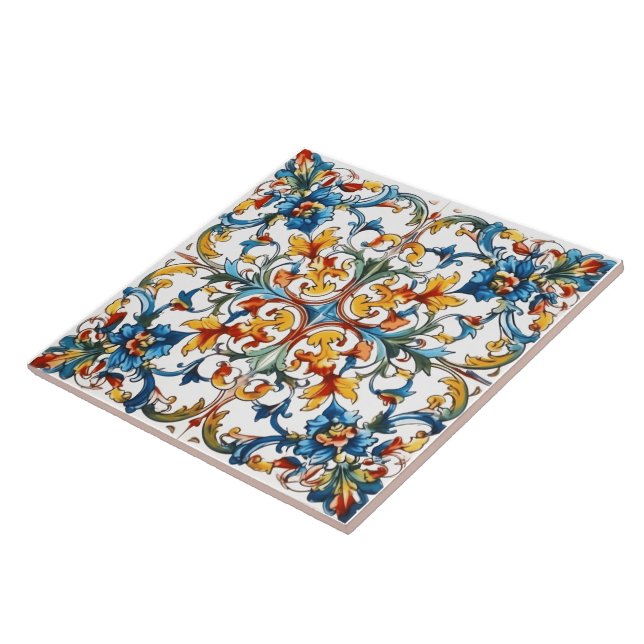 Carreau Villa italienne historique Carrelage floral (Côté)