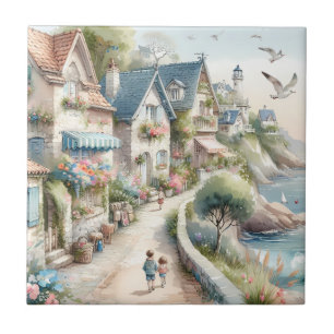 Carreau Village de cottage côtier pastel Évasion