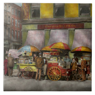 Carreau Ville - NY- Chariots-repas sur Broadway NY - 1906