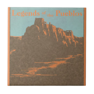Carreau Villes Taos Pueblos Nouveau-Mexique, Art d'affiche