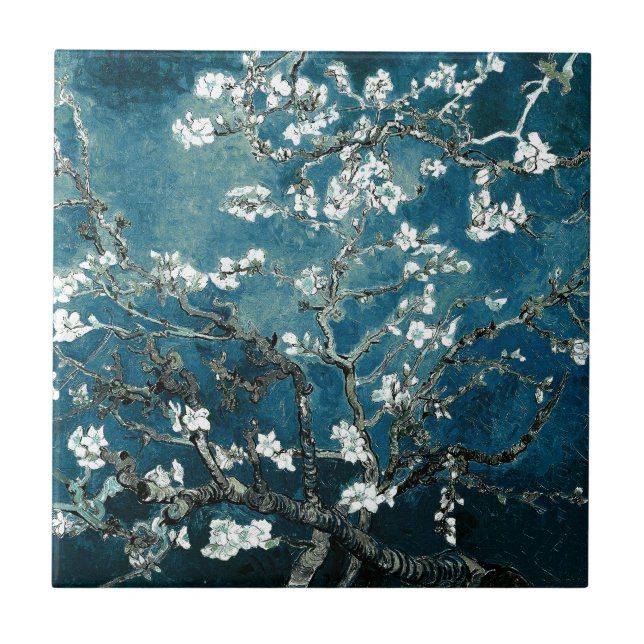 Carreau Vincent Van Gogh Almond Blossoms Dark Turquoise (Devant)
