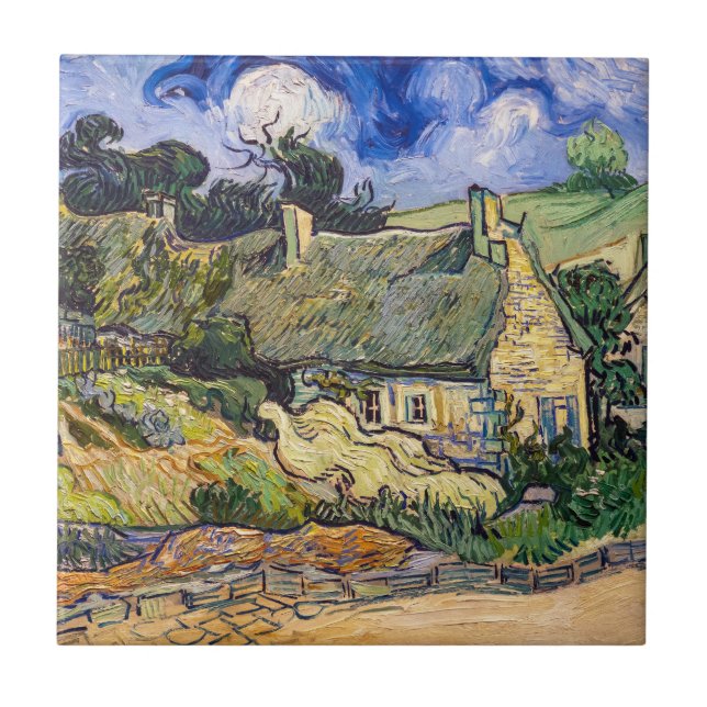 Carreau Vincent Van Gogh - Chalets de chaume à Cordeville (Devant)