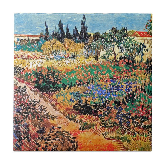 Carreau Vincent Van Gogh - Jardin fleuri avec chemin (Devant)