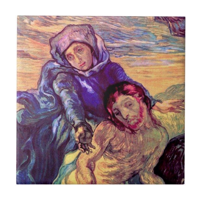 Carreau Vincent Van Gogh - La Pieta - Jésus & Vierge Marie (Devant)