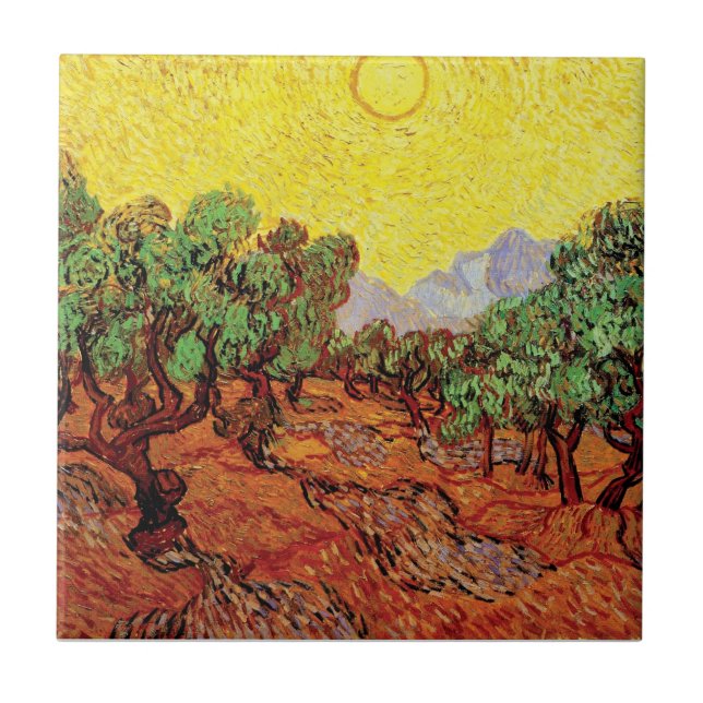 Carreau Vincent Van Gogh - Oliviers Au Ciel Jaune (Devant)