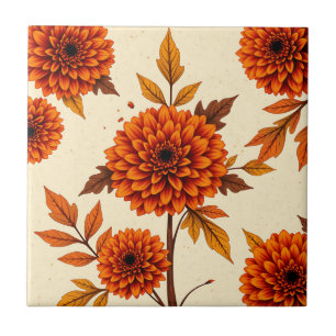 Carreau Vintage Arrière - plan floral avec Marigolds et ch