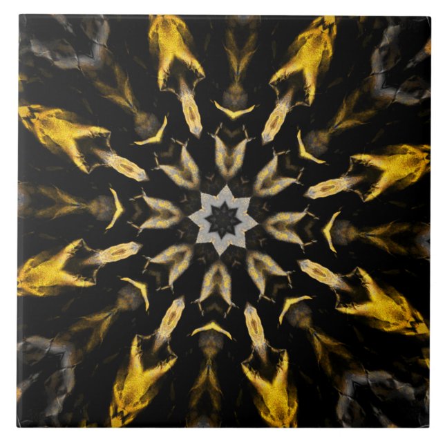 Carreau Vintage Black et Gold Abstrait (Devant)
