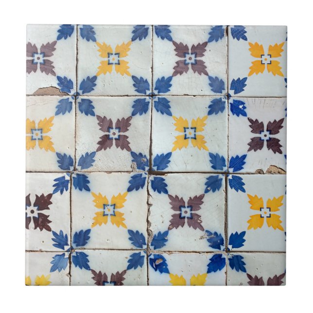 Carreau Vintage Blue Star Azulejo portugais (Devant)