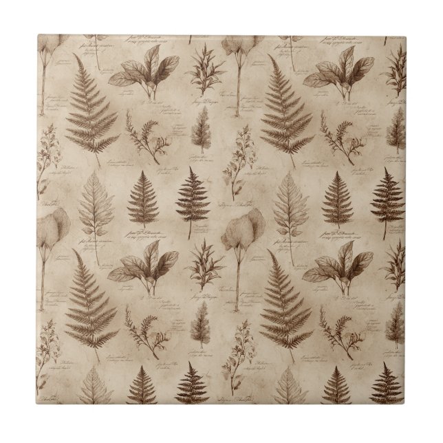 Carreau Vintage Botanical Floral Pattern (7) (Devant)