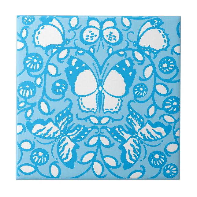 Carreau Vintage Butterflies Customizable Colors Pattern (Devant)