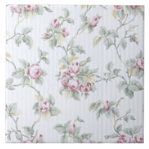 Carreau Vintage chic Rose et raypes