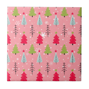 Carreau Vintage classique Motif-arbre de Noël (4)