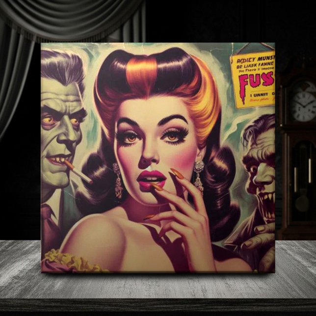 Carreau Vintage fille d'horreur (Créateur téléchargé)