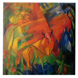 Carreau Vintage Franz Marc Animaux dans un paysage