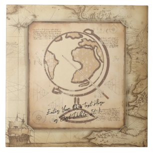 Carreau Vintage Globe. Géographie et histoire Cadeau de l'