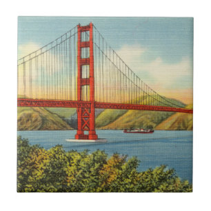 Carreau Vintage Golden Gate Bridge San Francisco Travel