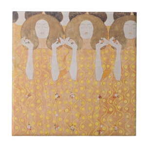 Carreau Vintage Gustav Klimt Art Nouveau Floral Doré