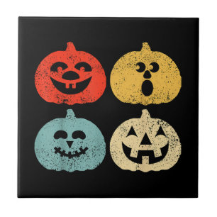 Carreau Vintage Halloween Citrouille Funny Retro Cadeau